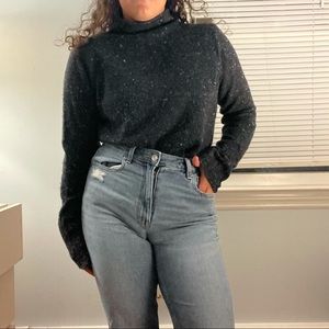 Madewell black and grey mockneck sweater